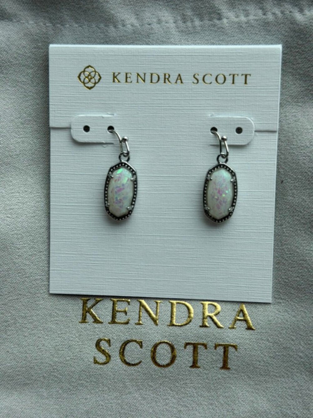 Kendra Scott White Pendant Earrings